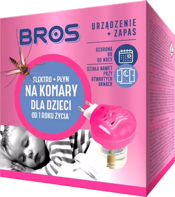 Bros Elektro + Płyn Na Komary Dla Dzieci Od 1 Roku Życia 40ml